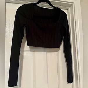 Black cropped long sleeve